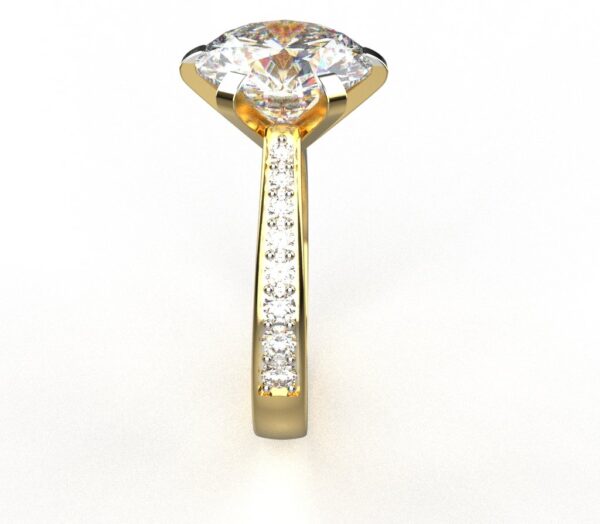 Avarta Jewellery 18k Gold 2 Carat Moissanite Solitaire Cocktail Ring - Image 3
