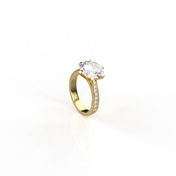 Avarta Jewellery 18k Gold 2 Carat Moissanite Solitaire Cocktail Ring - Image 2