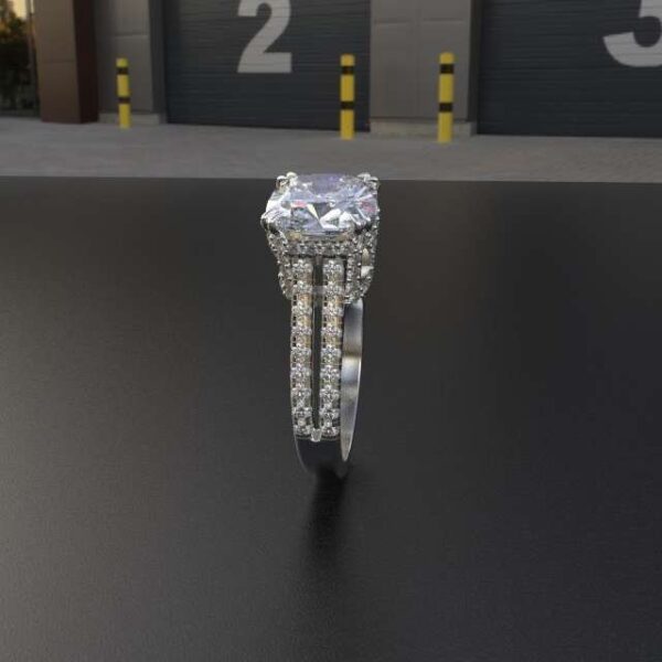 Avarta Jewellery 18K White Gold Engagement Cocktail Ring With Moissanite - Image 3