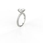 Avarta 18k White Gold 3 Carat Solitaire Moissanite Cocktail Ring