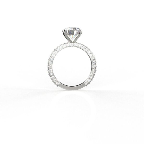 Avarta 18k White Gold 3 Carat Solitaire Moissanite Cocktail Ring - Image 4
