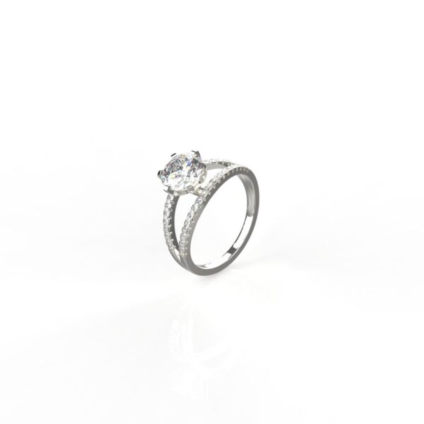 Avarta Jewellery 18k White Gold Bridal Solitaire Moissanites Ring