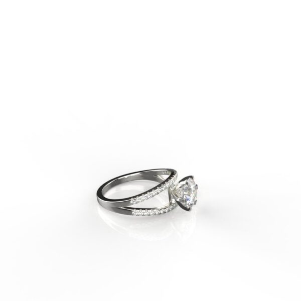 Avarta Jewellery 18k White Gold Bridal Solitaire Moissanites Ring - Image 5