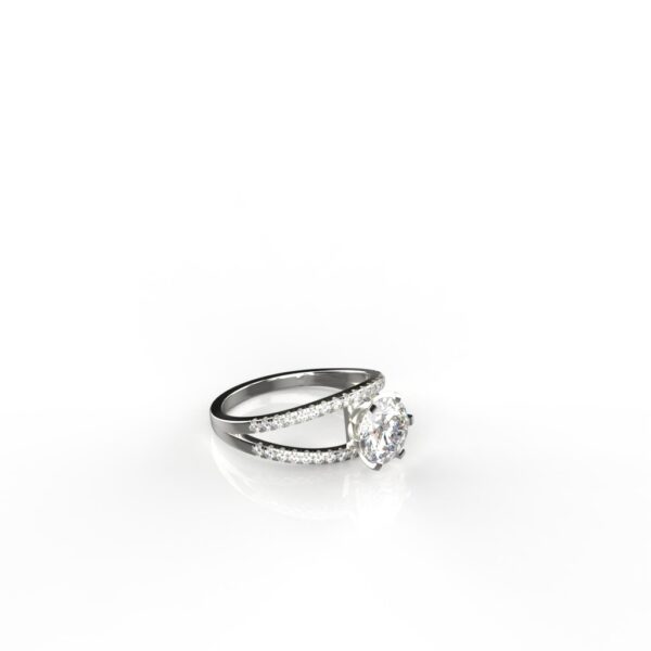 Avarta Jewellery 18k White Gold Bridal Solitaire Moissanites Ring - Image 3