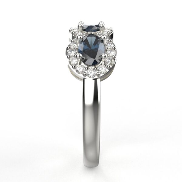 Avarta Jewellery Sterling Silver Blue Sapphire Ring With Moissanite - Image 4