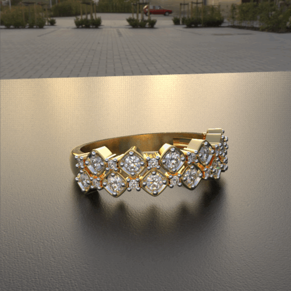 Avarta Jewellery Gold Double Band Diamond Ring in Lab Diamonds - Image 4