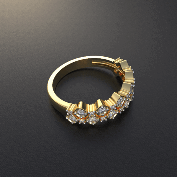Avarta Jewellery Gold Double Band Diamond Ring in Lab Diamonds - Image 5