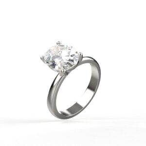 Avarta Jewellery 2.50 Carat Oval Solitaire Ring With Lab Diamonds