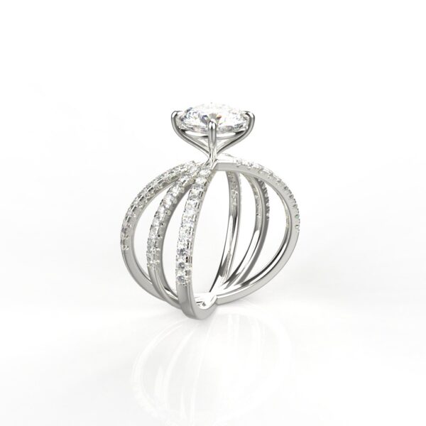 Avarta Jewellery White Gold 1.50 Carat Solitaire and 80 cents Round Lab Grown Diamond Ring - Image 5