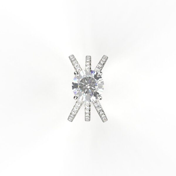 Avarta Jewellery White Gold 1.50 Carat Solitaire and 80 cents Round Lab Grown Diamond Ring - Image 3