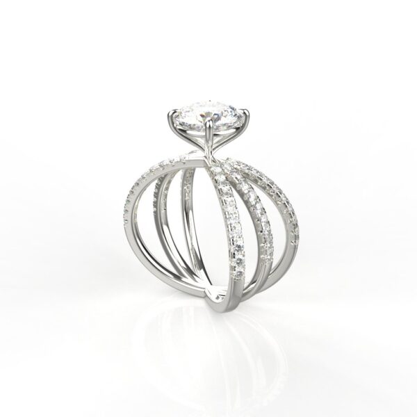 Avarta Jewellery White Gold 1.50 Carat Solitaire and 80 cents Round Lab Grown Diamond Ring - Image 2