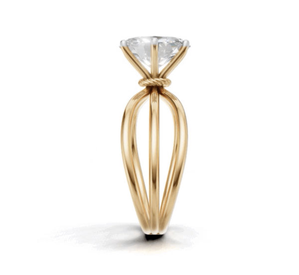Avarta Jewellery Gold 2 Carat Oval Moissanite Solitaire Wire Ring - Image 4