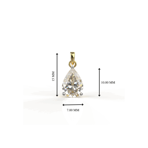 Avarta Jewellery 18k Gold 2 Carat Pear Moissanite Pendant - Image 4