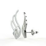 Avarta Jewellery Sterling Silver Diamond Cuff Earrings For Girls & Women