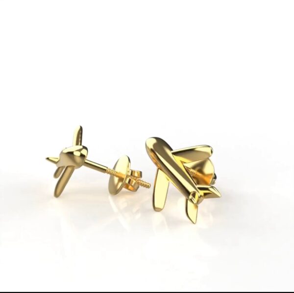 Avarta Jewellery Sterling Silver Aeroplane Earrings For Girls - Image 3