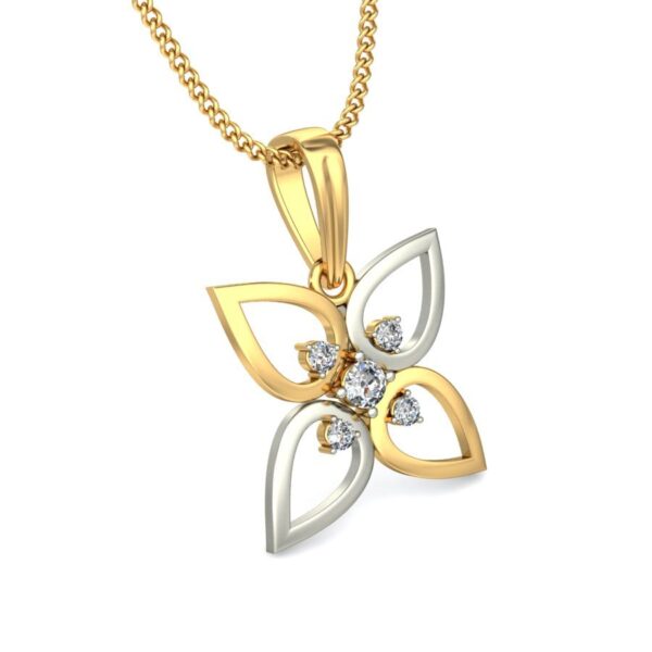 Avarta 18k Gold Diamond Flower Pendant - Image 4