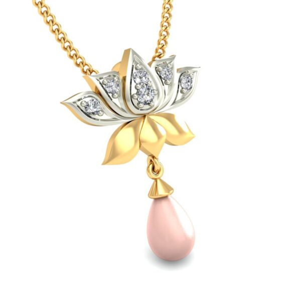 Avarta Jewellery 18k Gold Pearl Diamond Flower Pendant - Image 4