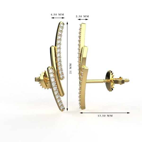 Avarta Jewellery 18K BIS Hallmarked Gold Diamond Earrings For Girls & Women - Image 5