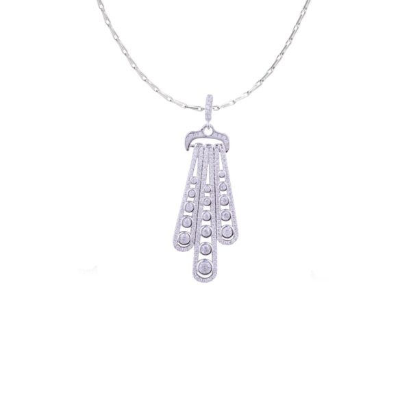Avarta Jewellery Sterling Silver Dangling Pendant Set With Chain - Image 2