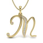 Avarta Jewellery Letter M Lab Grown Diamond Pendant