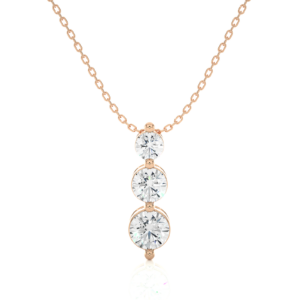 Avarta Jewellery 18k Rose Gold Triple Solitaire Pendant