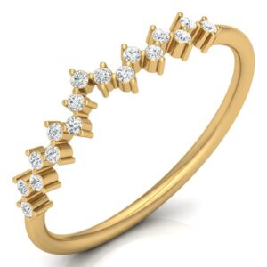 Avarta Jewellery 18K Gold Thin Moissanite Ring