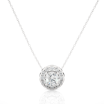 Avarta Jewellery 18k White Gold 50 Cents Halo Pendant