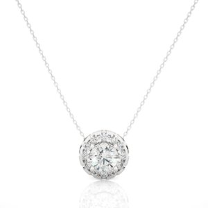 Avarta Jewellery 18k White Gold 50 Cents Halo Pendant