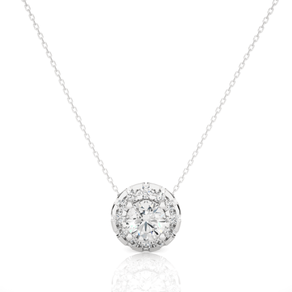 Avarta Jewellery 18k White Gold 50 Cents Halo Pendant