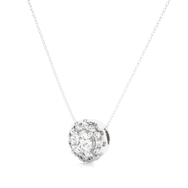 Avarta Jewellery 18k White Gold 50 Cents Halo Pendant - Image 3