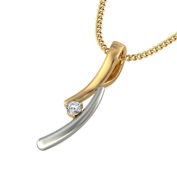Avarta Jewellery Dual Tone Solitaire Pendant With Lab Grown Diamond - Image 3