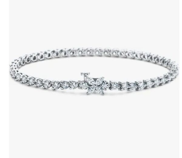 Avarta Sterling Silver Star Moissanite Tennis Bracelet