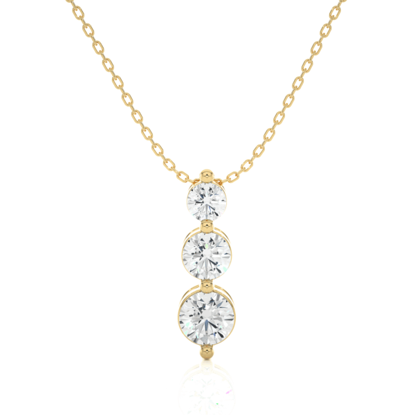 Avarta Jewellery 18k Yellow Gold Triple Solitaire Pendant