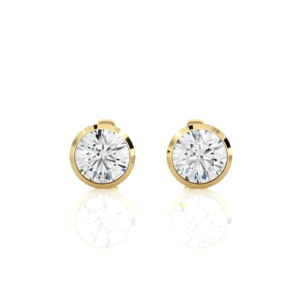 Avarta Jewellery 18k Gold 50 Cents Each Moissanite Solitaire Stud Earring - Image 3