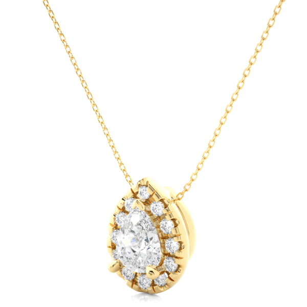 Avarta Jewellery 18k Gold Pear Solitaire Pendant - Image 3