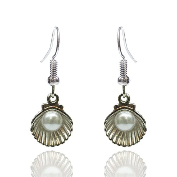 Avarta Exhilarating Combo of Elephant Earring & Shell Shape Hoop Earing - Image 5