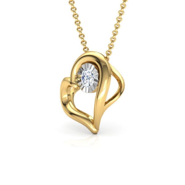 Avarta Jewellery 18k Gold Certified Diamond Miracle Heart Pendant For Girls & Women - Image 3