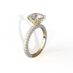 Avarta 14k Gold 2 Carat Solitaire Moissanite Cocktail Ring