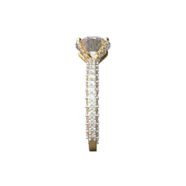 Avarta 18k Gold 2 Carat Solitaire Moissanite Cocktail Ring - Image 2