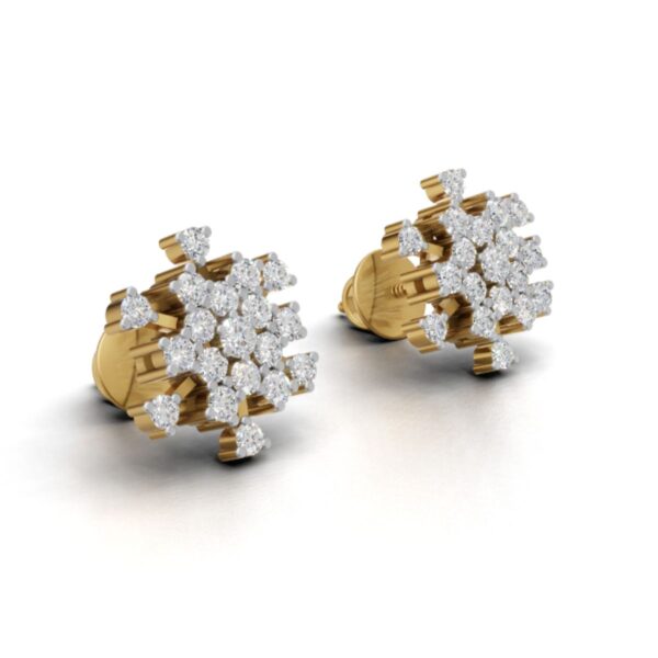 Avarta Gold Mystique Stud Earrings With Lab Diamonds - Image 3