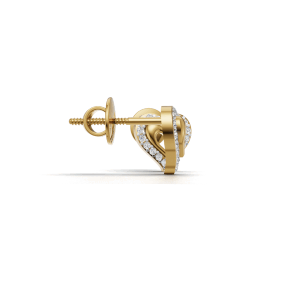 Avarta Gold Heart Stud Earrings With Lab Diamonds - Image 5