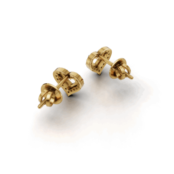 Avarta Gold Heart Stud Earrings With Lab Diamonds - Image 6