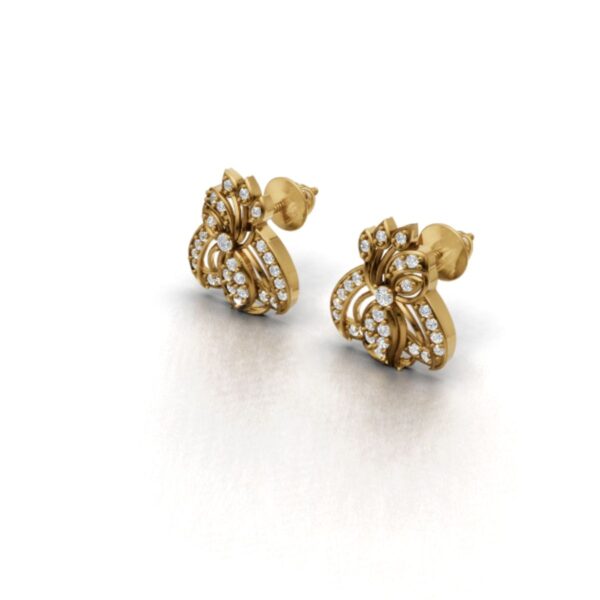 Avarta Mystic Traditional Gold Earrings With Lab Diamonds - Image 3