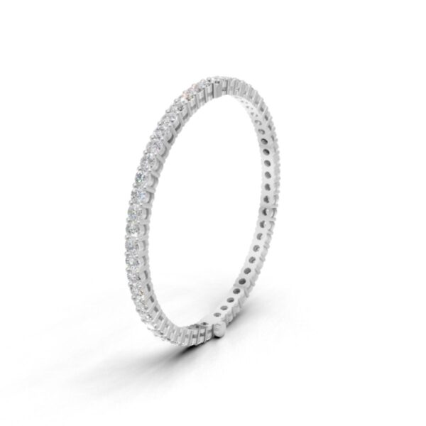 Avarta Jewellery Sterling Silver 15 Cents Each Openable Line Diamond Bangle - Image 4