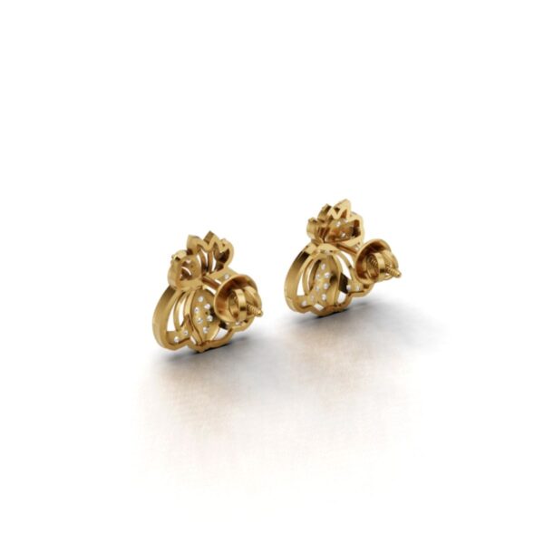 Avarta Mystic Traditional Gold Earrings With Lab Diamonds - Image 4