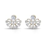 Avarta Gold Sparkle Petal Earrings With Lab Diamonds