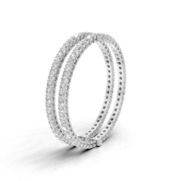 Avarta Jewellery Sterling Silver 15 Cents Each Openable Line Diamond Bangle