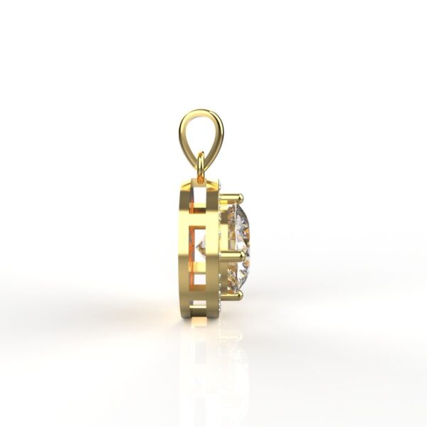 Avarta Sterling Silver 2 Carat Halo Pendant With Gold Plating - Image 2