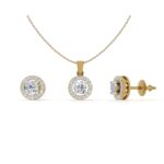 Avarta 25 Cents Halo Solitaire Pendant Set Without Chain With Lab Diamonds