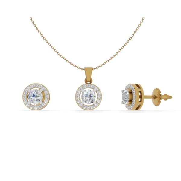 Avarta 25 Cents Halo Solitaire Pendant Set Without Chain With Lab Diamonds